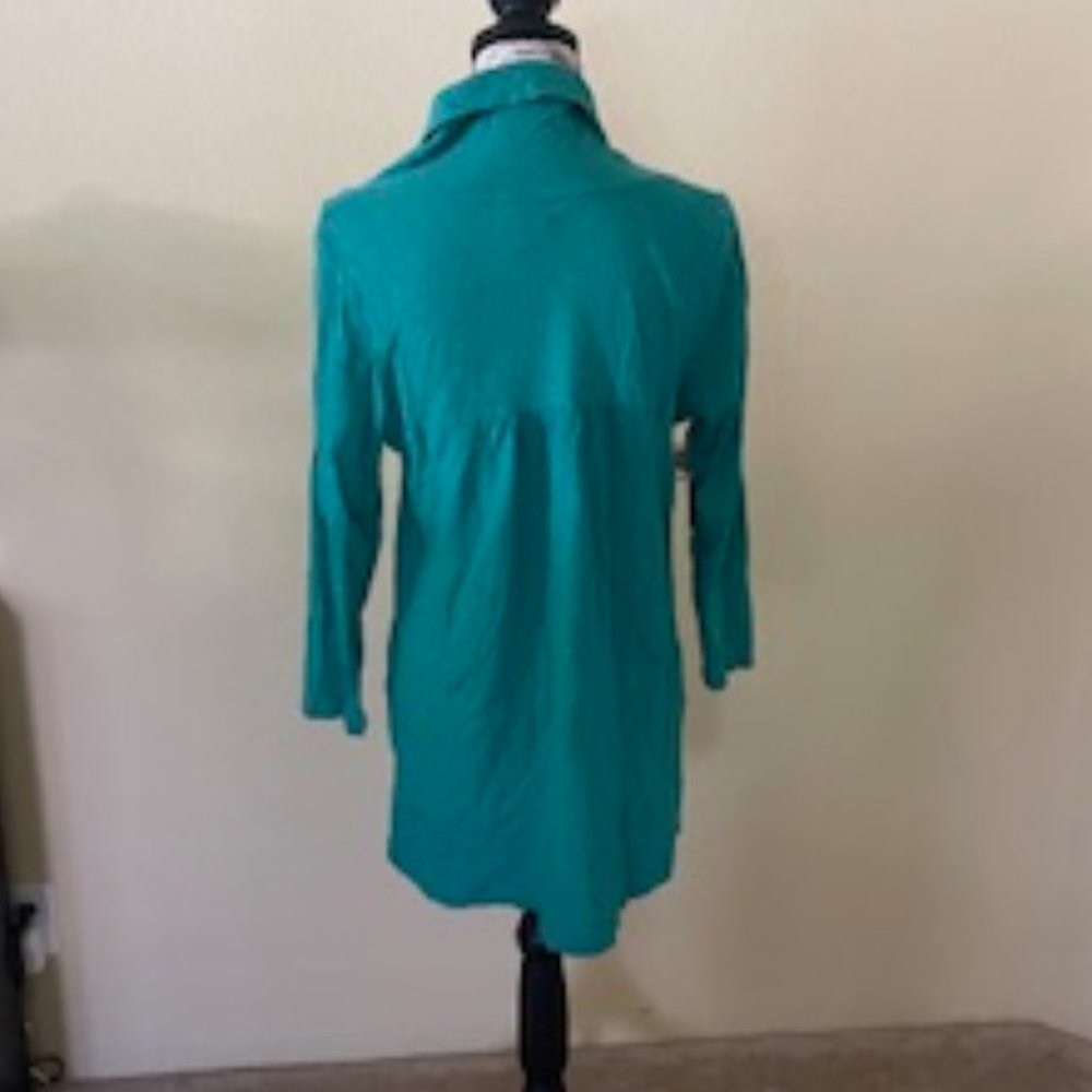 Anthropologie:  Deletta Long Sleeve Top L Green - Picture 2 of 4